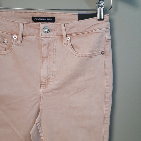 Calvin Klein Jeans NWT Rose Pink Cotton Blend High Rise Skinny Jeans - SIZE 4 - Picture 4 of 11